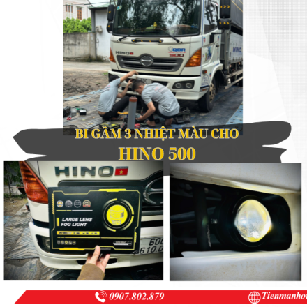Lắp Đèn Bi Gầm 3 Nhiệt Màu Cho Xe Tải Hino 500
