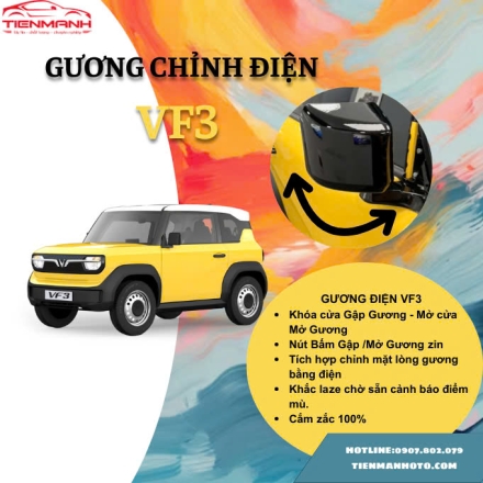 GƯƠNG GẬP ĐIỆN VF3 – GẬP GƯƠNG TỰ ĐỘNG – LẮP ZIN 100%